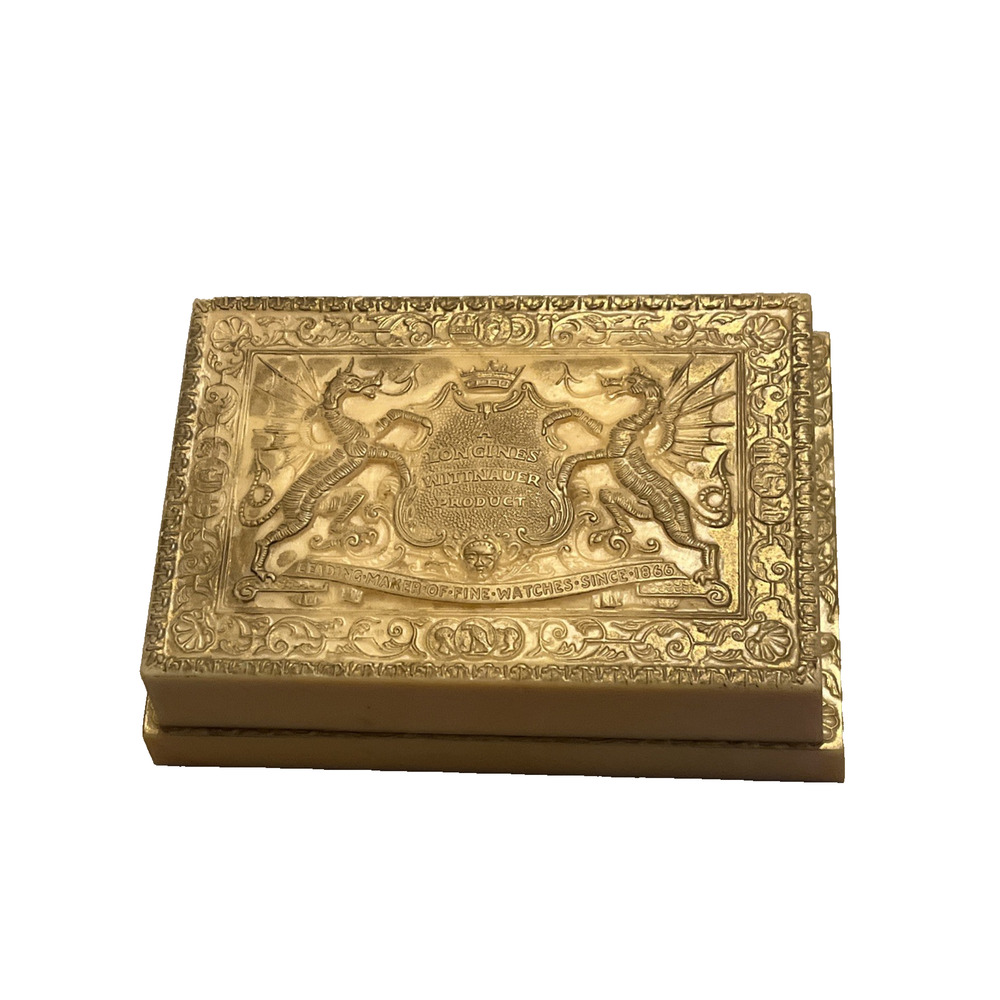 Vintage Embossed Dragons Wittnauer Wristwatch Watch Box Case Molded Plastic